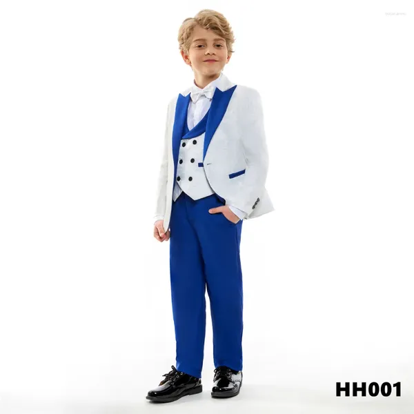 Costumes masculins Enfant à plaid enfant ensemble 2024 hôte de mariage show fête performace printemps automne fleur garçons enfants Blazer Vest Pant