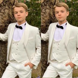 Costumes pour hommes D￮ner officiel Ivory Boy Tuxedos Little Boys Kid