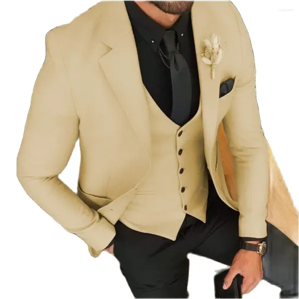 Trajes de hombre Formal para hombre Slim Fit moda boda esmoquin Terno Masculino traje de graduación a medida Homme novio muesca solapa Blazer 3 piezas