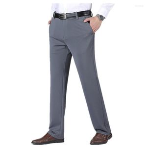 Herenpakken formele broek mannen tikken herfst zwart blauw rey elastische stretc bussiness losse suit bi plus maat 46 48 50 52 kantoor broek