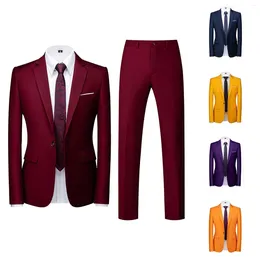 Trajes de hombre traje formal de esmoquin traje de moda delgado 2 piezas chaqueta de fiesta de boda de negocios pantalones superiores