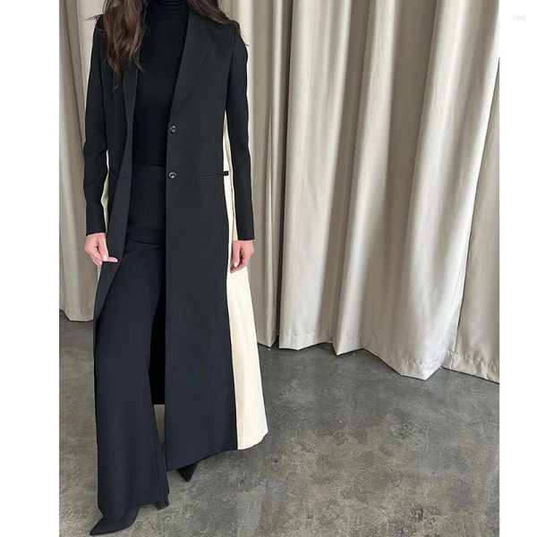 Costumes pour hommes Femmes formelles Blazer Black et Beige Single Breasted Notch Bureau Lady Elegant Jacket Abayas Femme High Quality Custom 2024