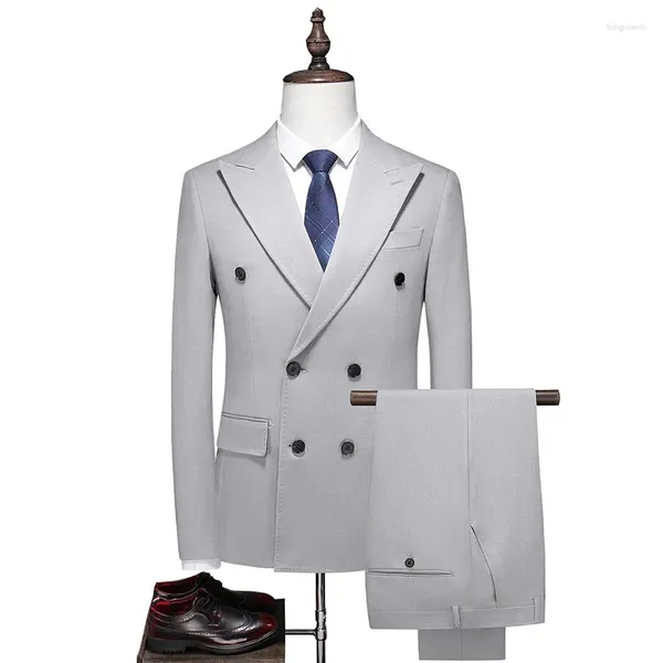 Trajes para hombres Four Seasons Hombres de alta calidad (traje chaleco pantalones) Vestido británico de negocios Moda y fiesta hermosa Traje delgado de tres piezas