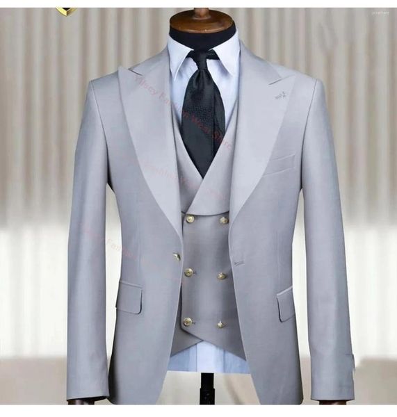 Trajes para Hombre Traje Completo para Hombre Conjunto Elegante Ropa de Lujo Diseñador Novio Slim Fit Blazer Masculino Pantalones Traje Vestido de Ceremonia de Boda 3 Piezas