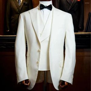 Costumes pour hommes Costume complet élégant pour hommes Ensemble de mariage de luxe 2023 3 pièces (veste gilet pantalon) revers pistolet simple boutonnage