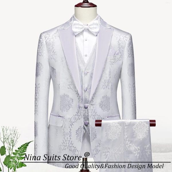 Costumes pour hommes GN 2024 sur mesure pour hommes garçon Costume à simple boutonnage comprenant un blazer pantalon gilet élégant Costume de mariage marié