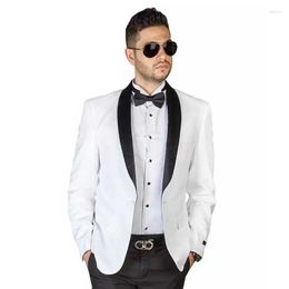 Costumes pour hommes Smoot White Groom Weddos Men Black Châle Repontement 2-Pièces et pantalon Slim Fit Terno Masculino Costume Homme