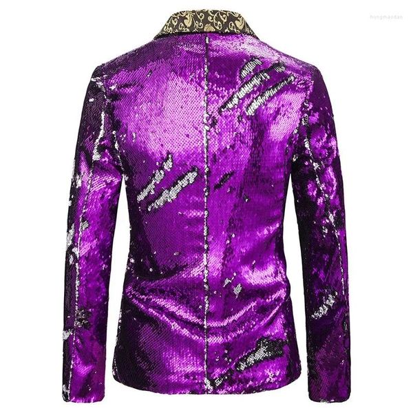 Costumes pour hommes Gold Broidered à col en V Ves à veste de mariée robe de fête de mariage Top Blue Red Black Blazers Sparkling Sequin Embellissement xxl