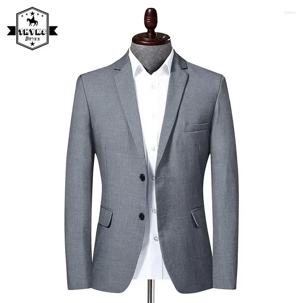 Costumes masculins Blazers à poitrine simple Grey Men Soild Soild Black Suit Daily Vestes Slim Fit Corée Outwear Outwear Elegant Luxury Coats