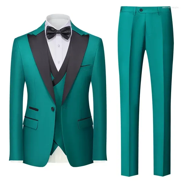 Trajes para hombres traje verde de 3 piezas chaqueta de vestimenta de fiesta de bodas con pantalones de pantalones rojos blancos blancos machos de gran tamaño m-5xl 6xl