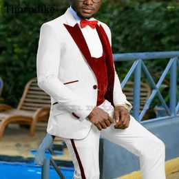 Costumes pour hommes Gwenhwyfar blanc mariage sur mesure pointe revers Costumes Homme 2023 3 pièces classique mâle affaires marié Tuxedos