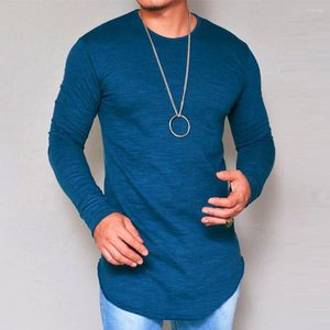 Hommes costumes H180 printemps automne 2023 T-shirt avec col rond loisirs couleur Pure à manches longues Streetwear drôle T-shirt pour