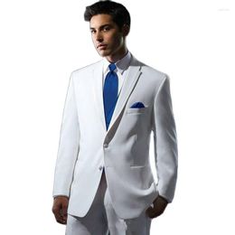 Herenpakken knappe witte man busiens suite bruidegom Tuxedos prom party jurk jas jas waastroek sets (jasbroekvest gelijkspel) w: 308