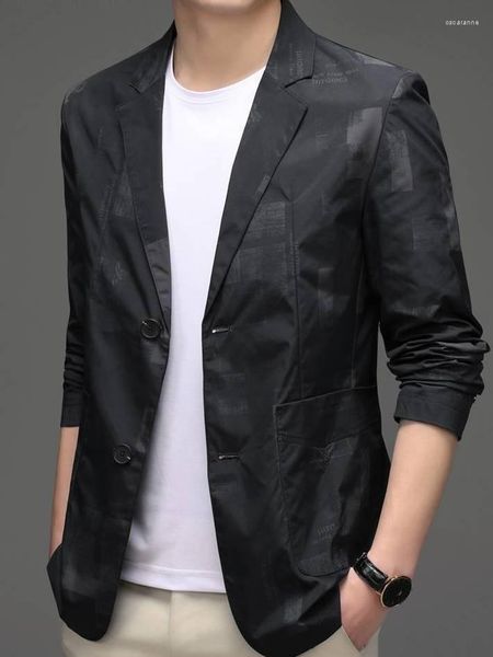Costumes pour hommes haut de gamme hommes d'affaires Blazer mode Style coréen décontracté corée Slim Fit costume bleu noir couleur unie veste B177