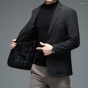 Herenpakken van hoge kwaliteit 2023 herfst/winter heren slanke down jacket licht zakelijk casual warm klein pak voor mannen
