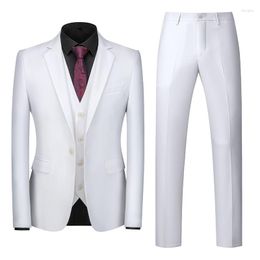 Costumes pour hommes de haute qualité 6XL (Blazer gilet pantalon) hommes de Style britannique affaires décontracté élégant Gentleman Groomsman costume de mariage 3 pièces