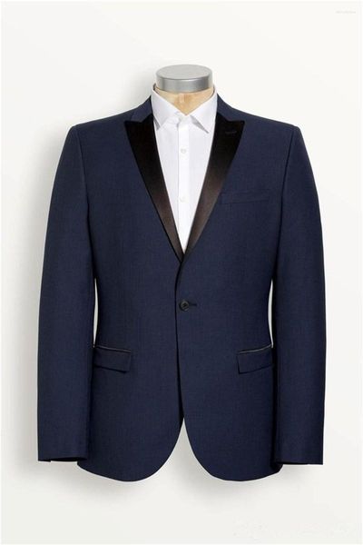 Costumes pour hommes de haute qualité sur mesure 2 pièces un bouton à revers bleu marine fête de mariage bal hommes dernier style 2023 Terno Masculino