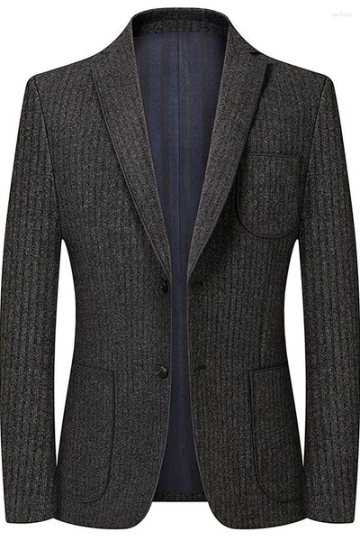 Trajes para hombres Blazer Blazer Estilo británico Business Casual Premium Simple Elegant Fashion Trabajo Gentleman Slim Knit Sweater Chaqueta