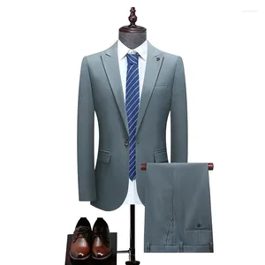 Costumes pour hommes de haute qualité (pantalon blazer) style italien simple et élégant mode affaires décontracté mariage gentleman costume deux pièces