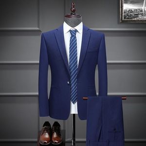 Costumes pour hommes de haute qualité (pantalon blazer) mode britannique pour hommes simple affaires décontracté élégant mariage homme gentleman costume deux pièces