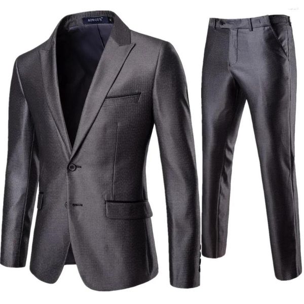 Costumes masculins de haute qualité (pantalon de blazer) style italien Business Business Elegant Fashion décontractée Gentleman Habille en deux pièces Suit