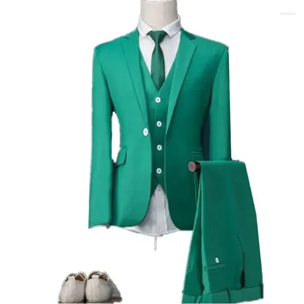 Costumes pour hommes de haute qualité Green personnalisé Hommes Suit Forme de mariage Style pour Prom Blazer Slim Fit 3 Piece Groom Tuxedo Costume Homme