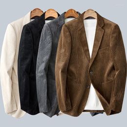 Costumes pour hommes de haute qualité mode tout décontracté beau costume d'affaires en velours côtelé coton épais veste Blazers M-5XL