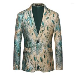 Costumes pour hommes, haute qualité, mode, beau manteau queue de paon, décontracté, Polyester, quatre saisons, blazer intelligent, 100