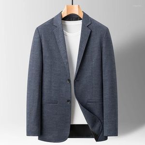 Herenpakken hoogwaardige mode knappe zakelijke vrije tijd op fijne Britse stijl tweekleurige stof twee kleuren mannen blazer slanke pasvorm