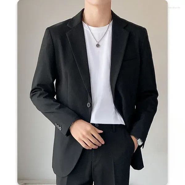 Ternos masculinos de alta qualidade luz luxo negócios casual blazer solto estilo coreano moda terno jaqueta cor sólida superior festa data casamento