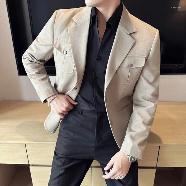 Trajes para hombres Hombres de alta calidad Blazers Moda Negocios Casual Traje Chaquetas Banquete de boda Vestido de fiesta Abrigo Streetwear Chaqueta social 2023