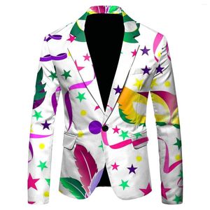 Costumes pour hommes HOO 2024 XINGX Notes imprimé mince blazer décontracté mode amusant floral