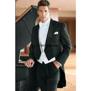 Trajes de hombre, abrigo italiano negro, abrigo de boda para padrinos de boda masculinos, conjunto (chaqueta, pantalones, chaleco), traje de novio delgado para hombre