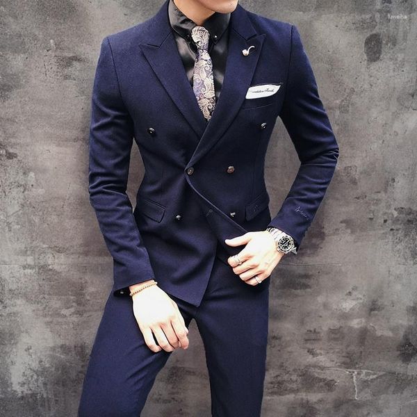 Trajes para hombres estilo italiano de doble pecho fit de 2 piezas NUCHO NUCHO COMBISTRO Customado de la chaqueta formal de la boda 2023
