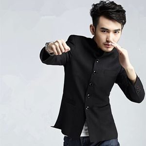 Herenpakken Jas + broek opstaande kraag Etnische kleding slim fit Zhongshan pak Jeugd Chinese stijl trouwjurk afstuderen fotokleding Jongen