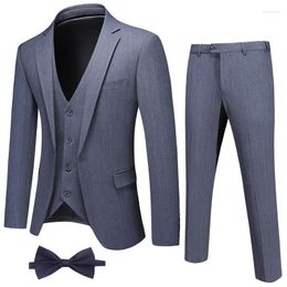 Trajes de hombre (chaqueta, pantalones de veterinario), vestido Formal, traje de novio para hombre, conjunto de oficina de deshierbe exquisito, chaqueta delgada para hombre, S-4XL de 3 piezas