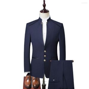 Herenpakken (Jackets Vest Pants) 2023 Kleding Men Hoge kwaliteit Business Blazers/Male Slim Fit Driedelig pak/Swallow-Tailed Coat