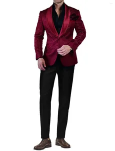 Costumes masculins Jacquard Classic Tuxedo Tuxedo Formal Maridal Suit Veste Pantalon