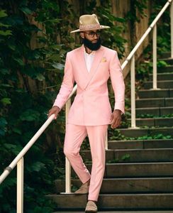 Trajes para hombres Diseño de moda de jeltoin traje de boda para hombres rosa casual