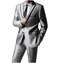 Suits para hombres Corea Men Black Peaked Fashion Fashion Wedding Fit Groom Tuxedo Terno Masculino Prom Blazer 2 PC Jack