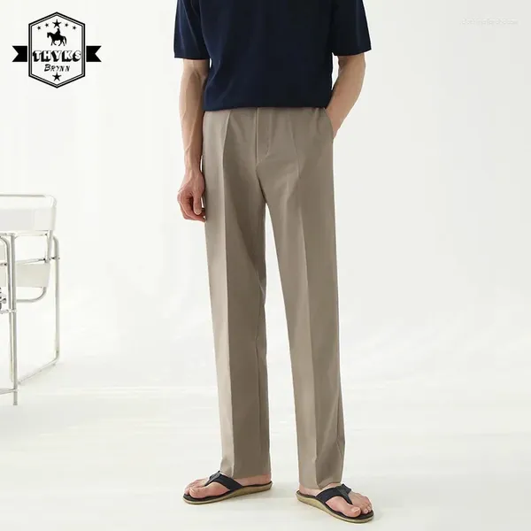 Trajes para hombres Pantalones rectos sólidos coreanos Ropa de calle para hombres Pantalones simples casuales sueltos Hombre Harajuku Cómodo Pantalón deportivo con cintura elástica