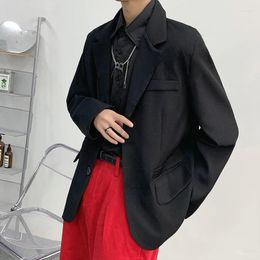 Costumes pour hommes Style coréen Classique Noir Lâche Costume Mâle Kpop Surdimensionné Beaux Tops Vêtements Ulzzang Mode Manteau Streetwear Vestes
