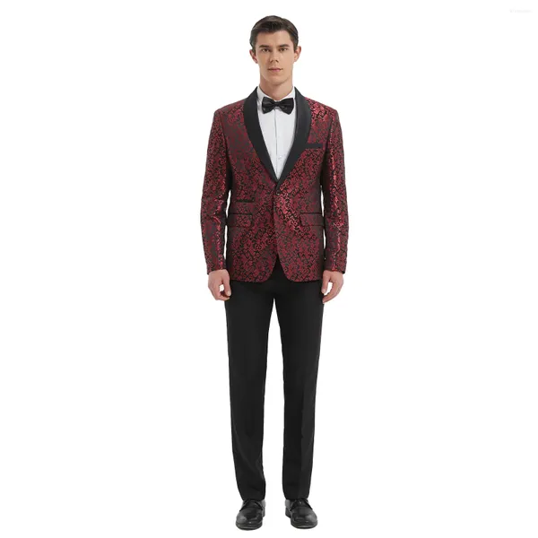 Suisses masculines Style coréen Slim Fit Two-Piece Formal Suit OFFICIEL Mariage d'été élégant