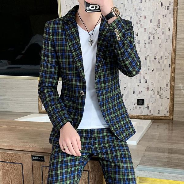 Trajes de hombre Versión coreana Slim (Blazer Dress Pants) Fashion Everything Handsome Boutique Business Party Blazer Conjunto de dos piezas