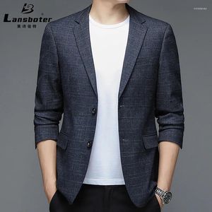 Costumes masculins lansboter noir Black Suit Spring and Automne Casual Coat Version coréenne Slim Fit Small Jacket