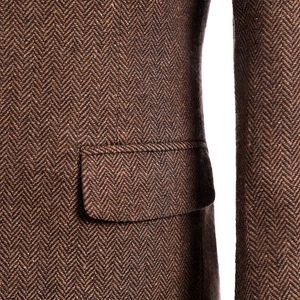 Herenpakken Nieuwste Coat Pants Design Brand Brown Tweed Suit Men Set Slim Fit Custom Wedding Blazer Tuxedo 3pcs (jasje vest) Blazers