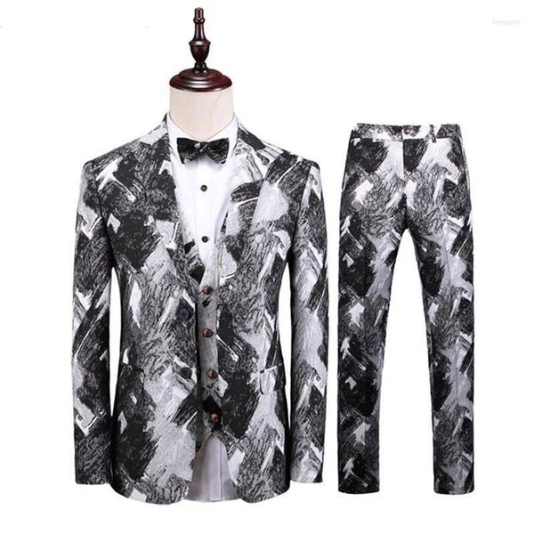 Costumes pour hommes Dernières conceptions Costume de smoking Hommes 2023 Banquet Angleterre Style Slim Groom Mariage Veste Pantalon Gilet