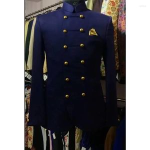 Trajes para hombre, lo último en azul marino, chaqueta de capitán para hombre, pantalones para novio, traje ajustado para boda, chaqueta de esmoquin para fiesta, traje de 2 piezas para hombre