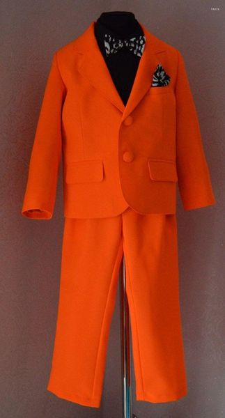 Costumes pour hommes dernier Orange ensembles de vêtements de loisirs pour enfants bébé garçon vêtements pantalons Gentleman costume pour les mariages formels 2 pièces