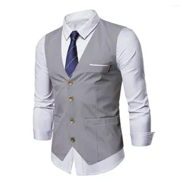 Trajes para hombres ocio para hombre formal chaleco chaleco masculino diario ligero ligero estiramiento sólido camiseta de tanque sin corbata sin mangas